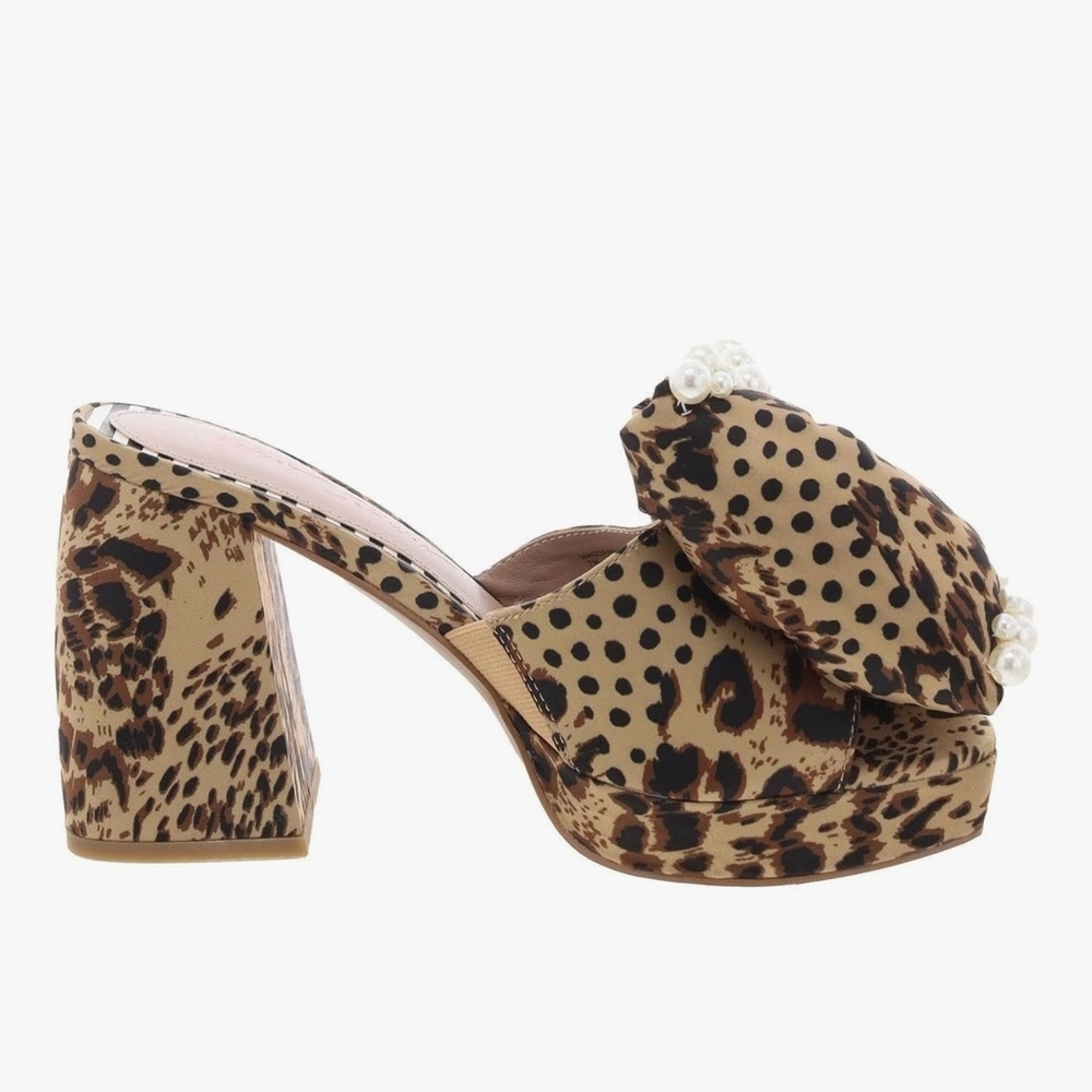 🔹️Betsey Johnson🔹️ MACCIE  Leopard Print Platform Block Heels - Picture 4 of 8